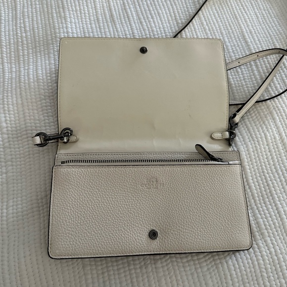New Coach Ivory Studded Wallet on a Chain - Picture 5 of 11